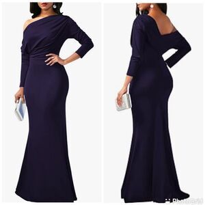 New Cocktail Party Dress Sexy Off-Shoulder Ruffle Elegant Evening Prom Dress Lg